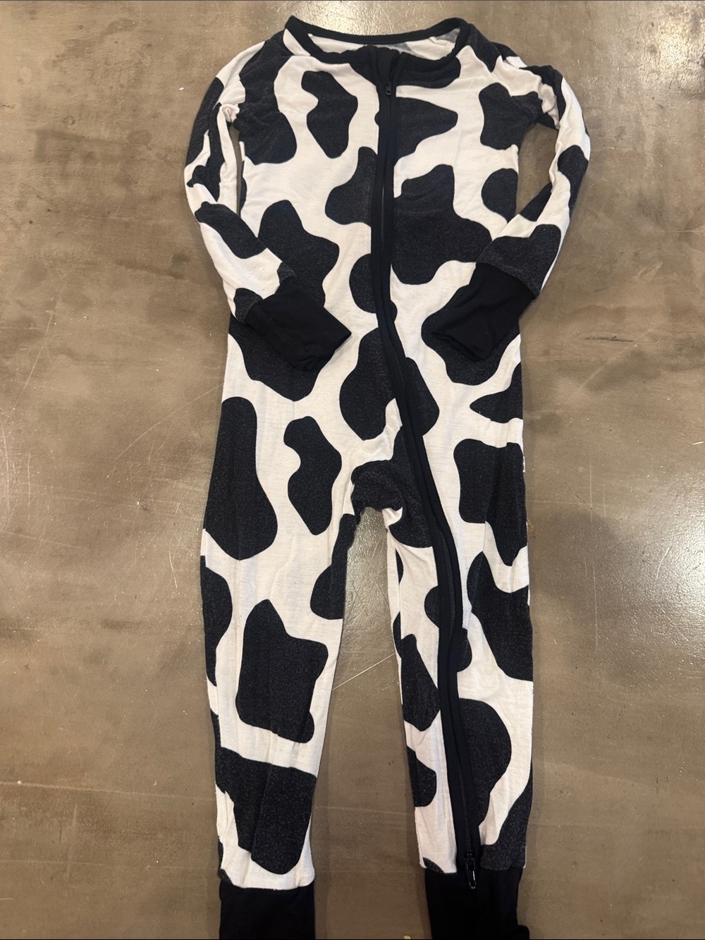 Little Sleepies Black & White Cow Print Footie Pajamas